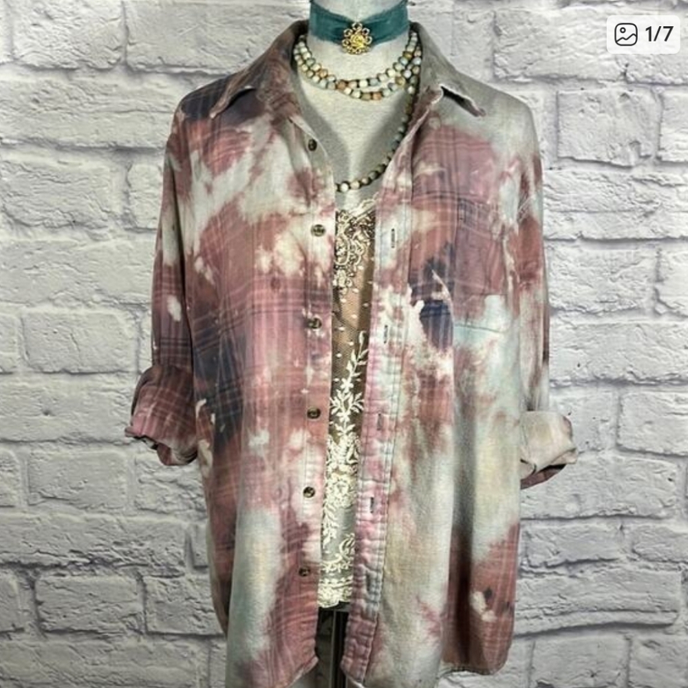 Reworked/upcycled flannel shirt